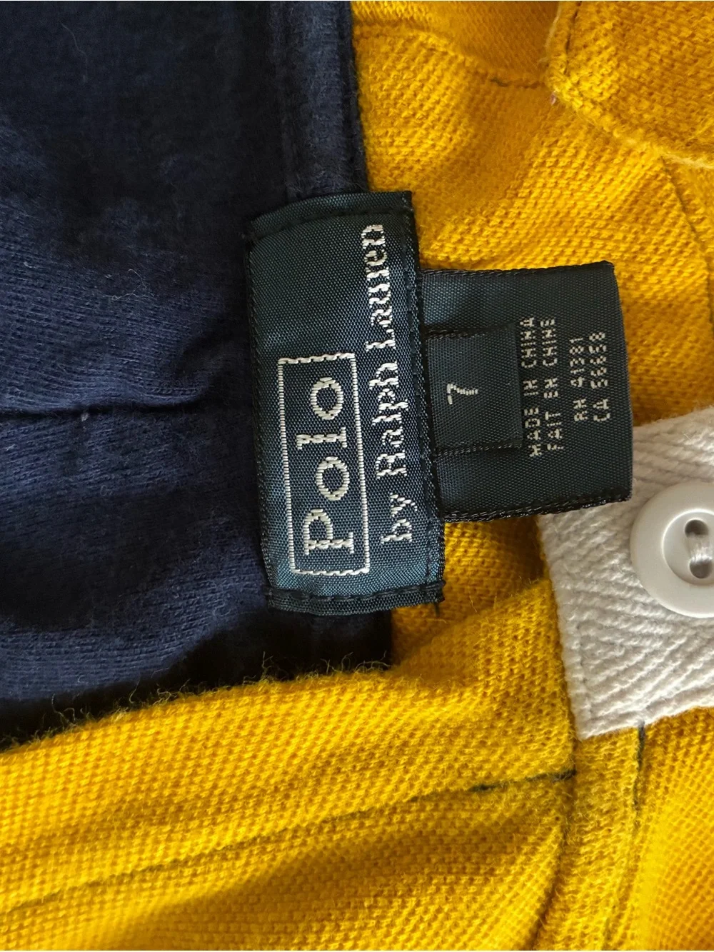 Ralph Lauren Kids Yellow & Navy Striped Rugby Hoodie